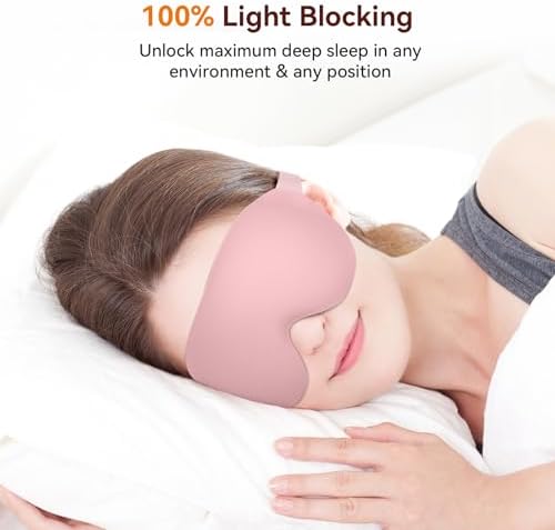 Sleep Mask, EVA BELLE Eye Mask for Men Women, Zero Pressure 3D Sleeping Mask, Cool Super Smooth Light Blocking Soft Eye Shade Cover Memory Foam, Lightweight for Home Travel Use - Image 4