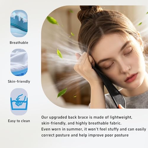 Back Brace Posture Corrector for Women and Men Upgraded Dynamic Traction Correction System Adjustable Shoulder Support Straightener Helps Reduce Upper Lower Back Pain Suitable for Hump Scoliosis Black Small - Image 3