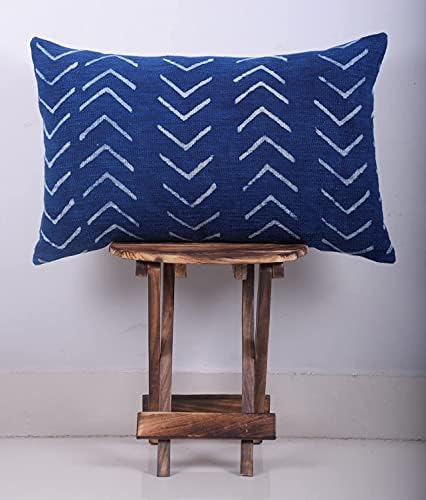 Trade Star Decorative Mudcloth Blue Throw Pillow Cover Handmade Cushion Cover Spring Pillow Cover 100% Cotton Pillow Case Indian Lumbar Pillows Ethnic Oblong Pillow Shams (INDIGO PHOENIX 14X22 INCHES) - Image 4