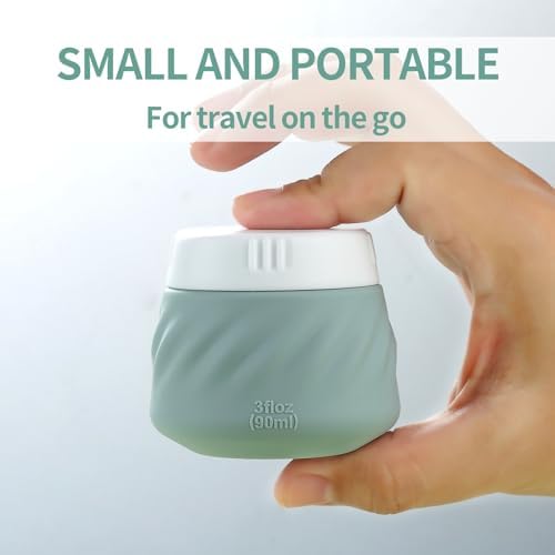 Gemice Silicone Cream Jars TSA Approved Travel Size Containers with Toiletry Bag, Wide Mouth Leak-proof Travel Accessories with Lid for Cosmetic Cream (4 Pack) - Image 2