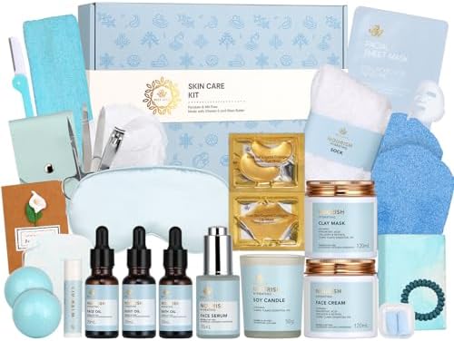 Gifts for Women & Men, Birthday Gifts, 30pcs Ylang Spa Gifts Basket Set for Women, Face Skin Care Gift Set, Bath & Body Gifts Basket Set, Birthday, Christmas, Anniversary, Fathers Day, Mom, Dad by RAROSAACCA