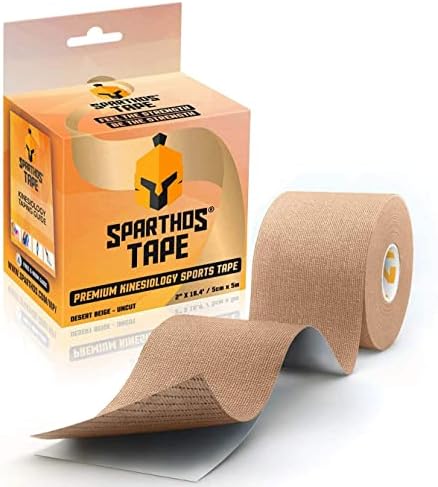 Sparthos Kinesiology Tape [Desert Beige - 16.4ft Uncut Roll] x Ice Packs for Injuries [Size Medium + Cover] - Image 2
