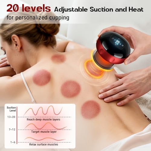 8 Pack Cupping Set,Smart Cupping Massager,Cupping Set with 2 Modes for Targeted Muscle Soreness,Tighter Skin,Cupping Kit with 20 Levels Suction and Heat - Image 4