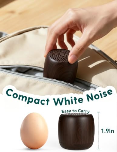 Babelio White Noise Sound Machine (Pocket Mini Pro) | 1000mAh Large Battery, 25 Non-looping Sounds for Adults, Kids & Babies, Timer, Memory Function, Pocket-Sized & Travel Essentials, Walnut - Image 4