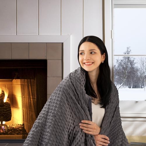 yescool Weighted Blanket with Cover (7 lbs, 41" x 60", Charcoal Gray) Heavy Blanket for Sleeping Perfect for 60-90 lbs, Breathable Blanket with Premium Glass Bead, Machine Washable - Image 5