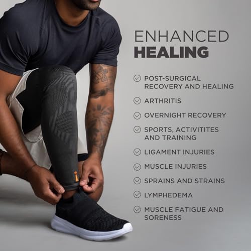 Incrediwear Leg Sleeve – Infrared Full Leg Sleeves for Women and Men Supporting Pain Relief, Swelling, Muscle Recovery, Post-Op, Lymphedema, ACL Recovery (Charcoal, Medium) - Image 4