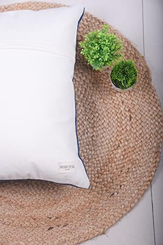 Trade Star Indigo Square Cushion Cover Handmade Sofa Pillowcase Hand Block Farmhouse Accent Cushion Cover Luxury Sofa Throw Pillow Cover for Living Decor (Indigo (Blossom), 18 X 18 Inch) - Image 4