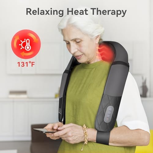 Snailax Rechargeable Neck Massager with Heat, Shiatsu Back and Neck Massager, Cordless Portable Deep Kneading Shoulder Massage Pillow, Gifts for Dad Mom - Image 4