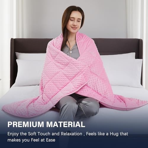 CuteKing Weighted Blanket - Weighted Blanket with Premium Glass Beads - Heavy Blanket Crystal Velvet for Comfortable Rest - Thick Blanket All Season (3lbs, 36"x48", Pink Bubble) - Image 2
