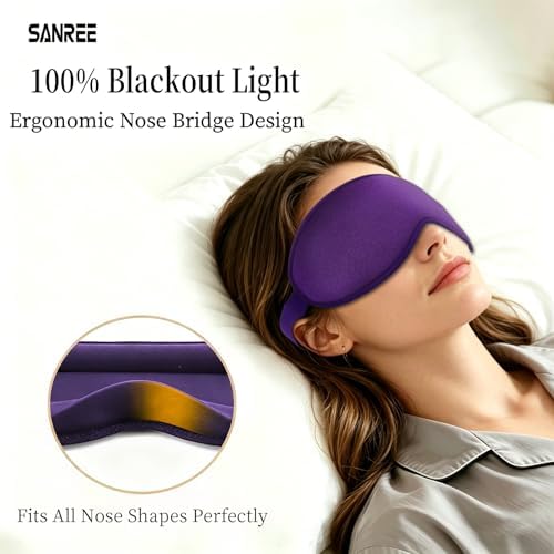Sleep Mask for Side Sleeper Women Men,Blackout Eye Masks for Sleep - Image 2