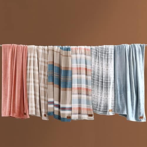 Wrangler - Twin Size Blanket, Super Soft & Reversible Plush Fleece Bedding, Throw Blanket for Couch or Bed (Glen Canyon Stripe Blue) - Image 6