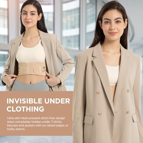 Vicorrect Adjustable Posture Corrector for Women: Invisible Under Clothes - Comfortable Back Support Bra for Upper Back Neck Shoulder Pain Relief - Ideal for Sitting Exercise Daily Wear (Beige Small) - Image 4