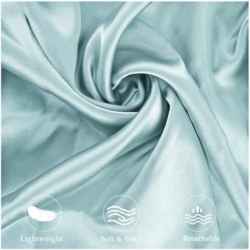 2 Pack Satin Pillowcase for Zelimun Cervical Pillow, Contour Pillow Case Cover, Soft Pillowcase Cover with Zipper (Light Blue) - Image 3