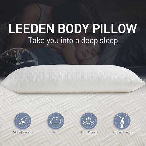 Leeden Full Body Pillow 20 x 54 for Side Sleepers Ivory White - Image 4