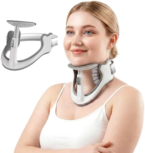 Posture Corrector for Neck & Cervical Spine Alignment - 360° Adjustable Neck Collar with 28 Levels, Memory Foam Support for Pain Relief, Tech Neck, Hump & Forward Head Posture (Gray, X-Large) by Home