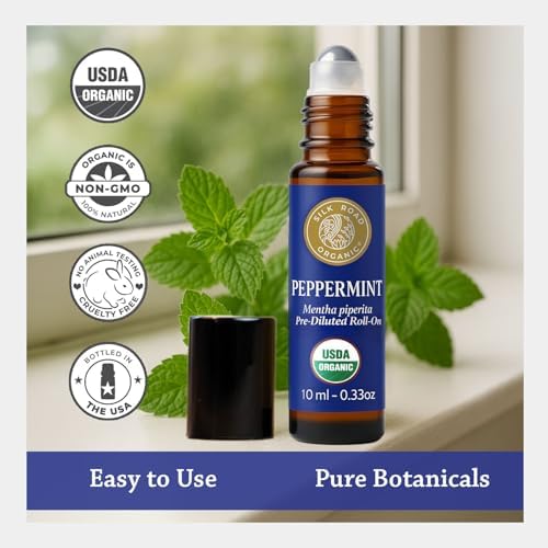 Silk Road Organic Peppermint Essential Oil Cooling Roll-On, USDA Certified - Image 5