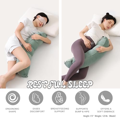 Peallow(Pat. Pend) – Long Round Body Pillow for Adults, Bolster Pillow for Sleeping, Soft and Supportive Pillow for Sleeping & Lumbar Support - Image 5