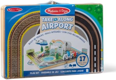 Melissa & Doug Take-Along Airport Wooden Play Set with Vehicles - Image 3