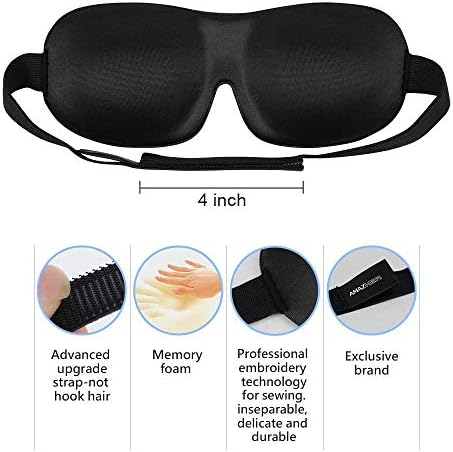 Sleep Mask Invisible Alar Deep Orbit 3D Eye Mask Ultra Lightweight & Comfortable Sleeping Mask for Travel, Nap Shift Works Black & Lavender - Image 5