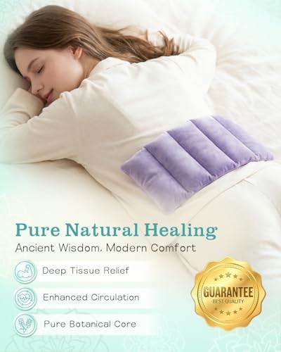 Small Microwave Heating Pad for Neck and Shoulder, Microwavable Versatile Cold/Heated Muscle Ache, Soothing Fatigue Wrap for Back Pain and More, Moist Heat Pad Warm Compress (Purple, 7" × 12") - Image 4