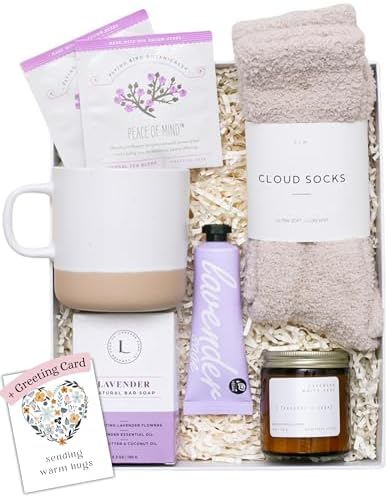 Unboxme Spa Gift Basket for Women - Lavender Self Care Gifts with Candle & Bath Bombs - Relaxation Care Package for Birthday, Get Well Soon, Christmas, Valentine's Day by Unboxme
