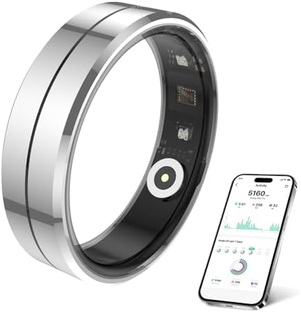 Smart Ring for Women & Men, Health Tracker with Blood Oxygen Monitor, Heart Rate & Sleep Monitor, 5-7 Days Battery, Waterproof Fitness Ring Size #11 by YouthWhisper
