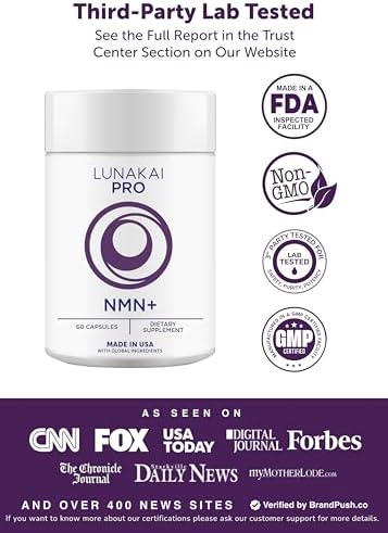 Lunakai USA Made 99% Pure NMN Supplement 500mg with Resveratrol & TMG, 60ct - Image 5
