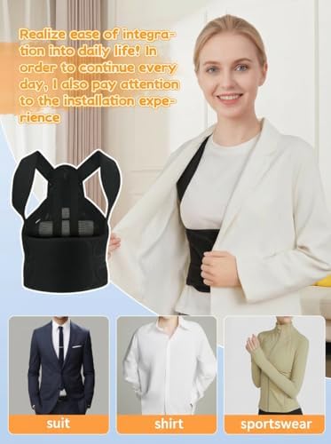 Posture Corrector for Women & Men, Back Brace Adjustable Full Back Support - Shoulder Straightener for Upper & Lower Back Pain Relief, Scoliosis, Hunchback, Hump, Thoracic Spine Correc (Medium) - Image 6