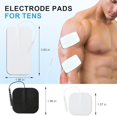 TENS Unit Reusable Electrode Pads for EMS Muscle Stimulator Massager, Self-Adhesive Latex-Free TENS Pads with Upgraded Self-Stick Performance for Electrotherapy, 10 Pairs 3 Sizes 2.0mm Pin - Image 5