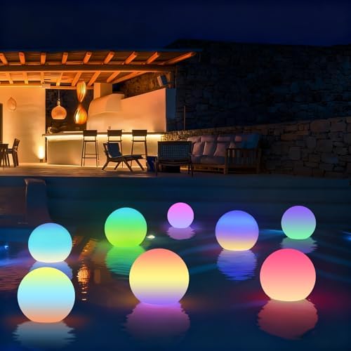 LOFTEK 3-inch Floating Pool Lights, Rechargeable LED Ball Light w/Remote by LOFTEK