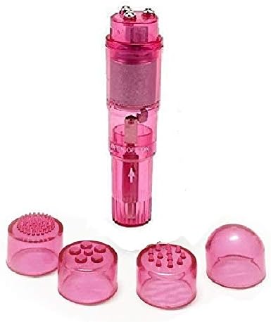 Small Mini Massager Portable Pen for Body Face, Neck, Head,Back Massage with 4 Heads (2PC Pink) - Image 4