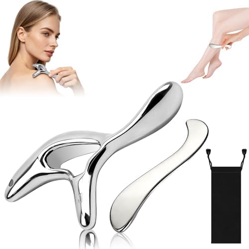 zxbaers 2PCS Trigger Point Massage Tool, Body Scraper Massage Tool, Stainless Steel Body Gua Sha Tool for Deep Tissue Pain Relief & Fascia Release by zxbaers