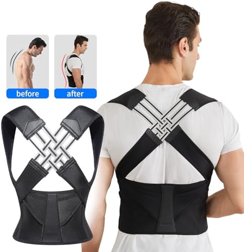 VOKOKOYA Posture Corrector for Women and Men,Adjustable Shoulder Straightener,Back Support Brace,Upper Spine scoliosis, hunchback Black XX-Large - Image 3