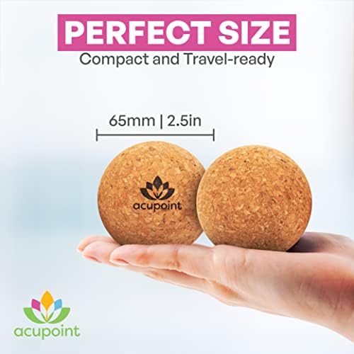 Acupoint Physical Massage Therapy Lacrosse Ball Set Ideal for Yoga Deep Tissue Massage Trigger Point Therapy and Myofascial Release Physical Therapy Equipment Back Foot Plantar Fasciitis (Cork) - Image 2