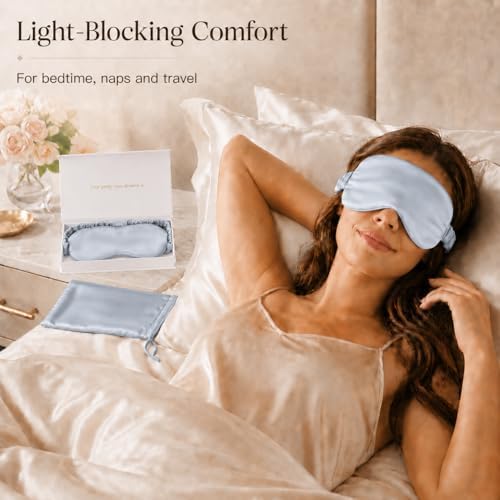 Silk Sleep Mask Light Blocking Luxury 19mm Silk Eye Mask 100% Mulberry Eye Cover Blindfold Ultra Soft Light and Comfy Anti Aging Skin Care with Travel Bag Gift Package - Image 6