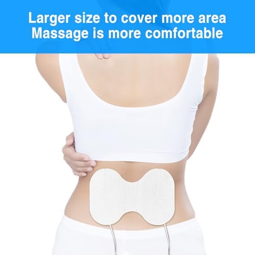 4 Pcs TENS Unit Replacement Pads,2 Pin Extra Large Butterfly TENS Unit Electrode Pads Compatible with TENS 7000 - Image 3
