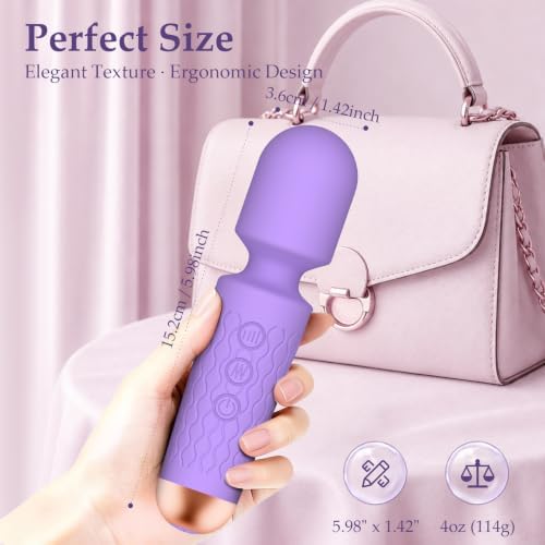 Handheld Massager Premium Silicone 20 Mode Rose Purple Tool to Relax Muscle - Image 6
