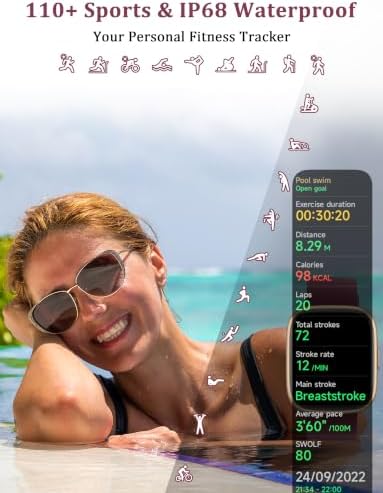 LODIMEKE Smart Watch, Alexa Built-in, Answer/Make Calls 44mm Smartwatch Women Men, 1.83" Sports Watch IP68 Waterproof, Heart Rate Sleep Stress Monitor, Step Counter Watch for Android & iOS Phone - Image 6