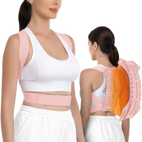 FORTEMOTUS Posture Corrector for Men and Women, Fully Adjustable Back Straightener for Mid, Upper Spine Support, Posture Corrector for Hunchback,Neck, Shoulder, Clavicle and Back Pain Relief Coral by FORTEMOTUS
