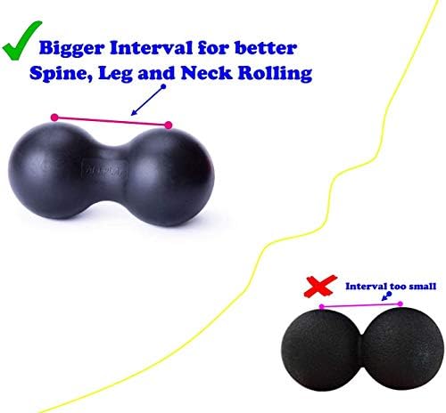Peanut Massage Ball Roller Double Lacrosse Ball Acupoint Myofascial Release Muscle Knot Relaxer Mobility Trigger Point for Physical Therapy Self Deep Tissue Manual Massager Equipment Tool Set - Image 3