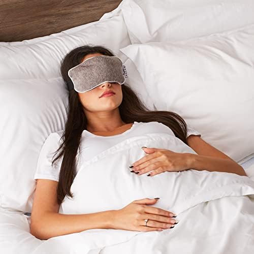 Bucky Hot & Cold Therapy Spa Collection Chenille Eye Mask, 8.5x4", Gray - Image 3