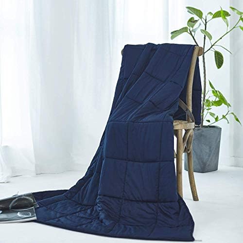 RelaxBlanket King Size Weighted Blanket | 80''x90'',30lbs | for Single or Double | Premium Cotton Material with Glass Beads | Navy - Image 7