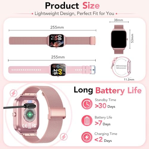 Smart Watch for Women, Answer/Make Call/AI Voice,1.85" HD Smartwatch for iPhone/Samsung/Android, 120+ Sport Modes Fitness Tracker with Heart Rate/Sleep Monitor,IP68 Waterproof (2 Bands) - Image 6