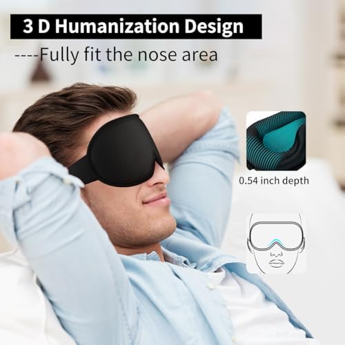 Easysleep Sleep Eye Mask 3D Contoured Cup Sleeping Mask with 100% Light Blocking and Adjustable Strap Soft Breathable Eye Cover Night Blindfold Mask for Men Women. - Image 3