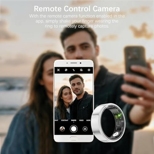 Smart Rings for Women Men, Fitness Ring with Heart Rate, Blood Oxygen, HRV, Stress, Sleep Tracker, Step Tracker, No Subscription Fee, lP68 Waterproof Smart Ring for iPhone & Android (Silver, 10#) - Image 5