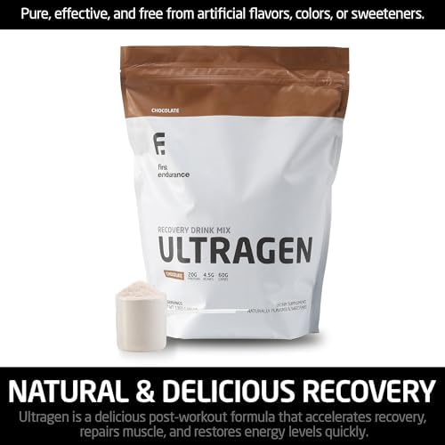 FIRST ENDURANCE Ultragen Workout Recovery Drink Powder, Protein Mix, Boosts Energy, Accelerates Recovery | Chocolate, 15 Servings - Image 6