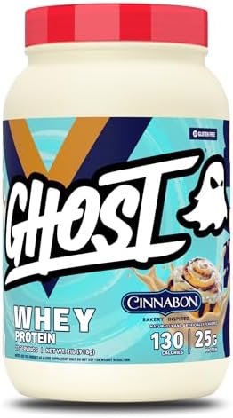 GHOST Whey Protein Powder, Cinnabon - 2LB, 25G of Protein by GHOST