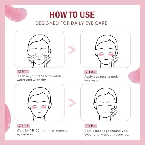 Yeokoe Under Eye Patches for Dark Circles,Puffy Eyes,20 Pairs Face Masks SkinCare With Niacinamide and Rose for Rehydrated - Image 5