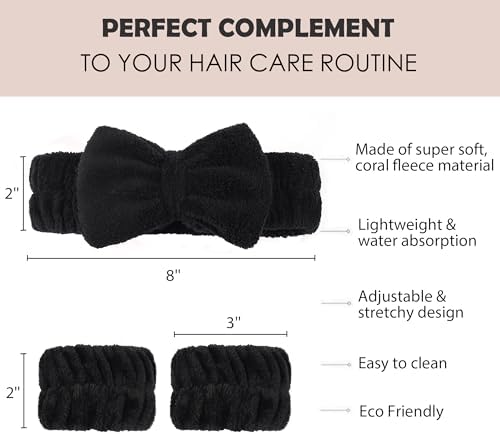 Ayesha Spa Headband and Wristband Set for Washing Face Skincare Makeup - Image 3