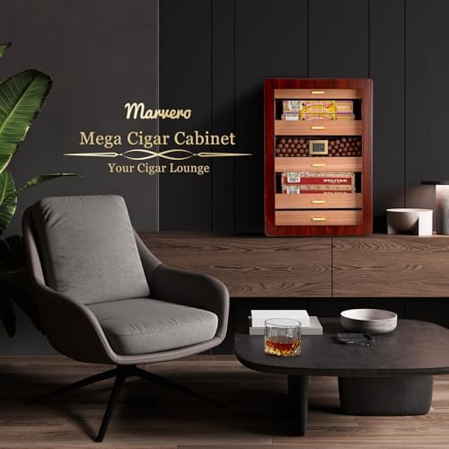 300-Count Walnut Cigar Humidor Cabinet with Digital Hygrometer - Image 4